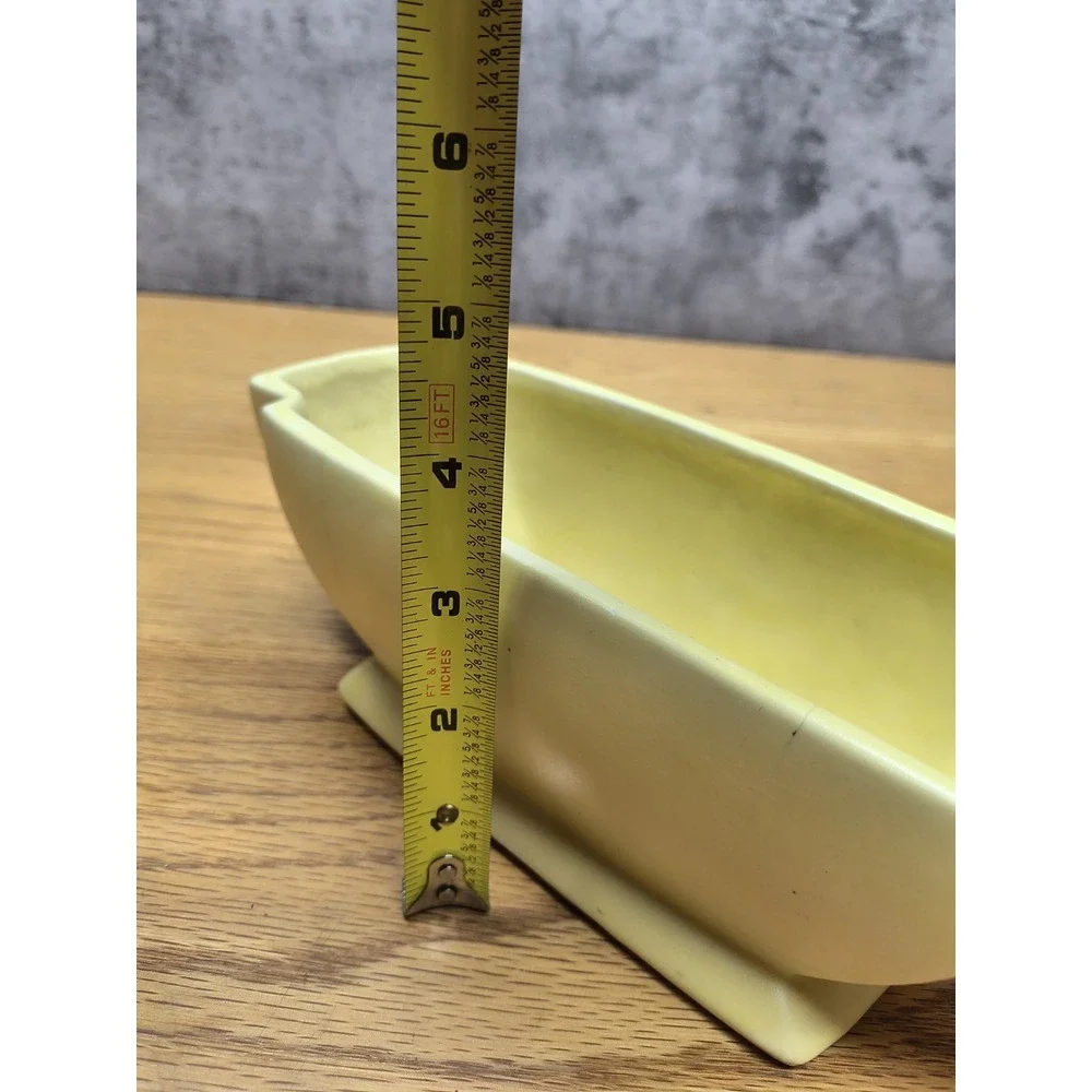 McCoy Pottery Planter Yellow Art Deco No. 341 Garden Club Matte MCM Vintage‎